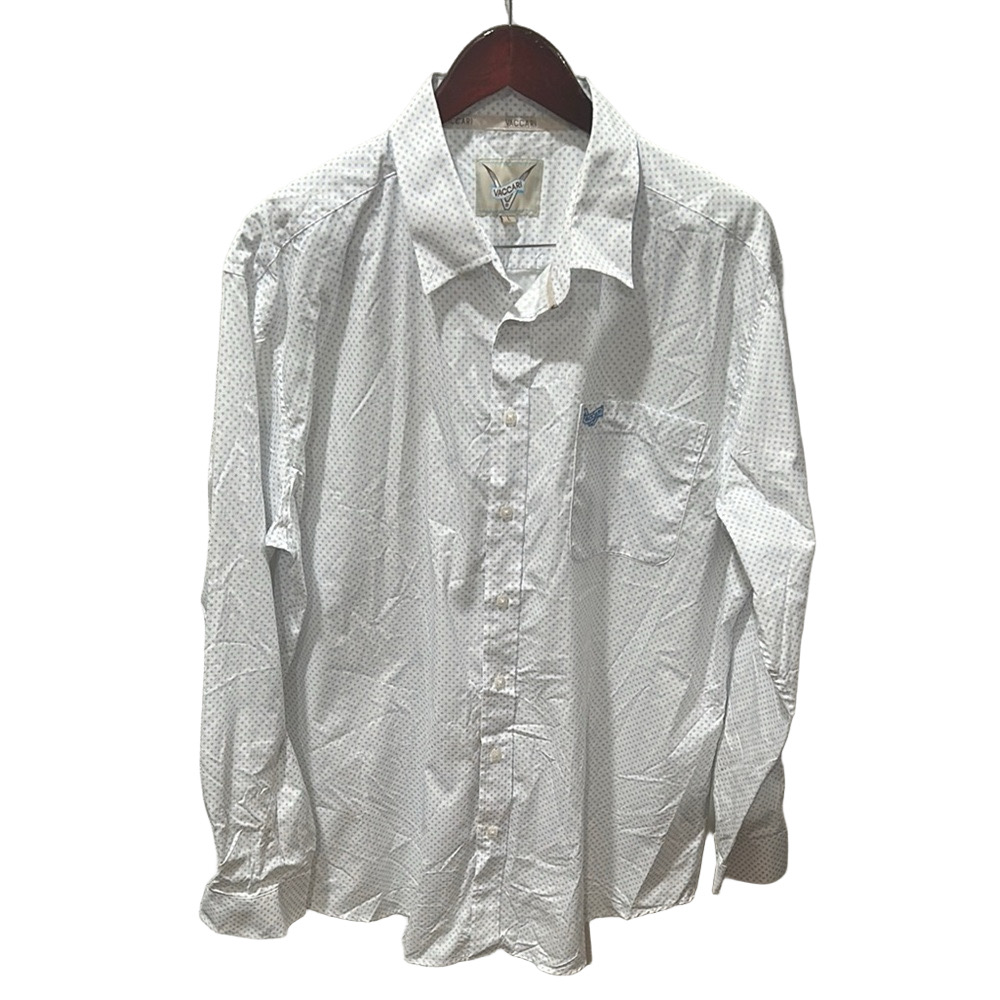 VACCARI men’s western wear cowboy White Classic Casual Shirt size L GUC..